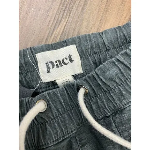 Women Pact Daily Twill drawstring organic cotton grey pants, XS - Picture 4 of 4